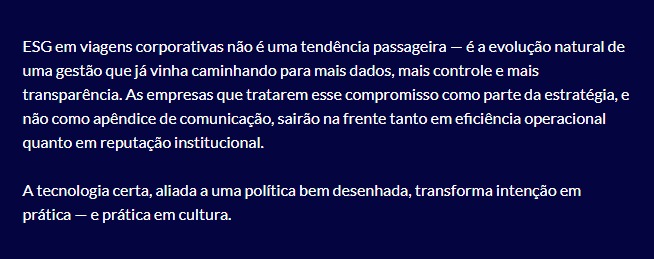 ESG VIAGENS CORPORATIVAS
